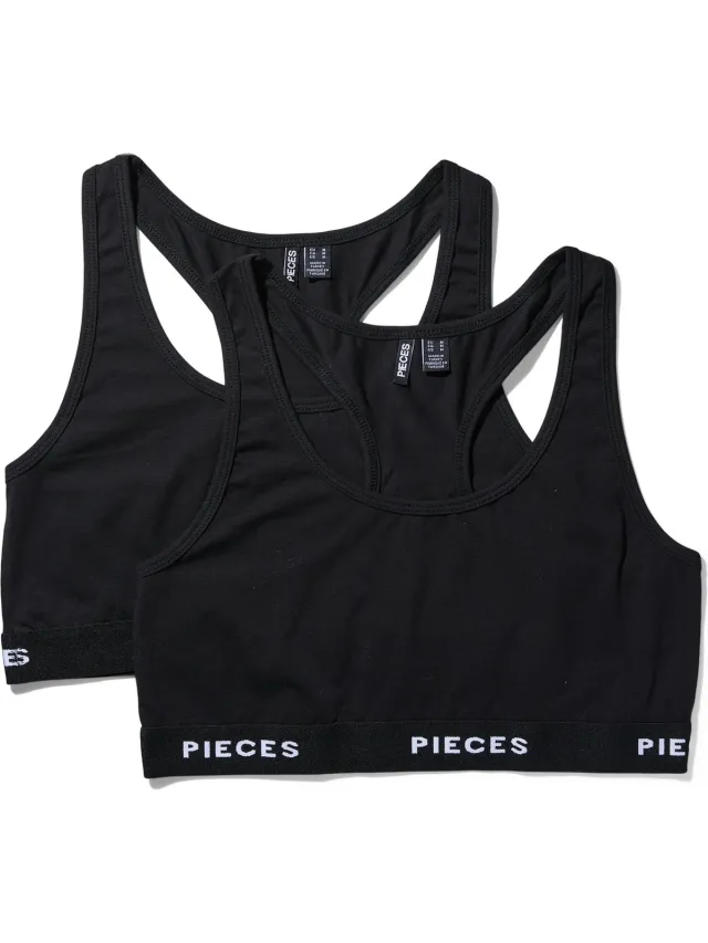 Pieces BH topje - Black - maat 34 (34) - Dames Volwassenen - Katoen/elastaan- 17151107-4548572-34