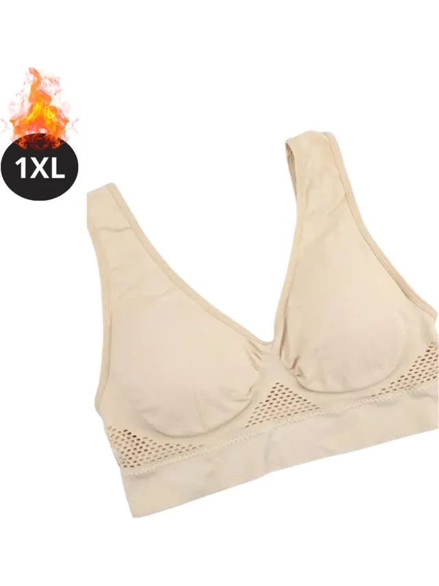 Livano BH Zonder Beugel - Zonder Bandjes - Push-up Bh's - Comfort Beha - Comfortabel - Sterk - Plus Size - Beige