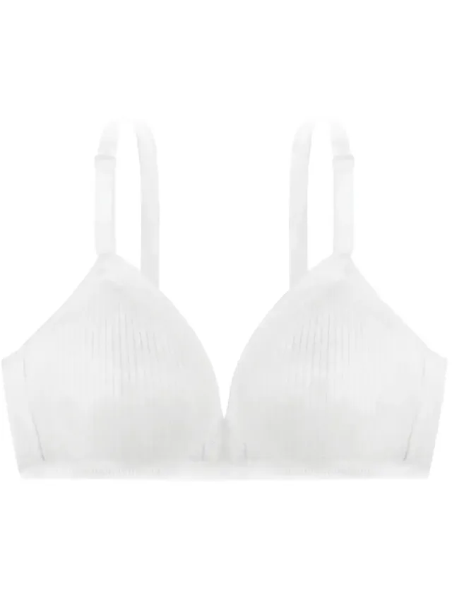 Dorina Niet voorgevormde Bh zonder beugel - Tiffany - Bralette met sluiting - Katoen - 100D - Wit