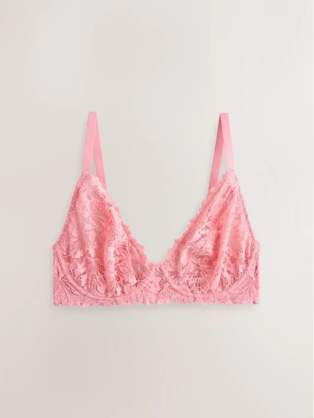 Next Dames - Ultimate Comfort beha DD+ zonder vulling, met kant en diep decolleté - Roze Pink