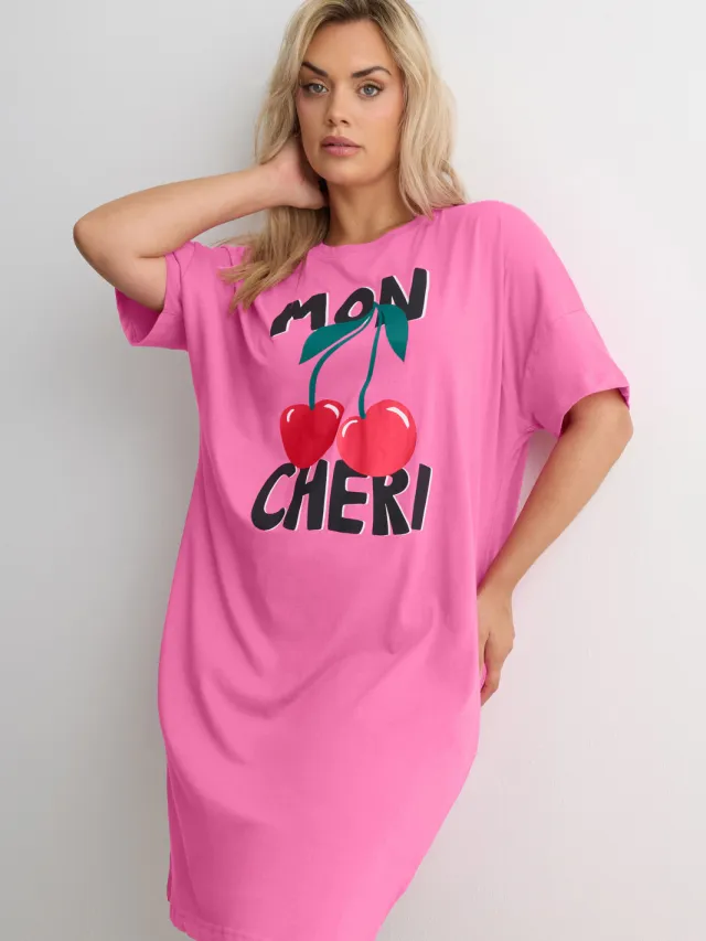 Yours Roze 'Mon Cheri' Nachthemd-56 Pink