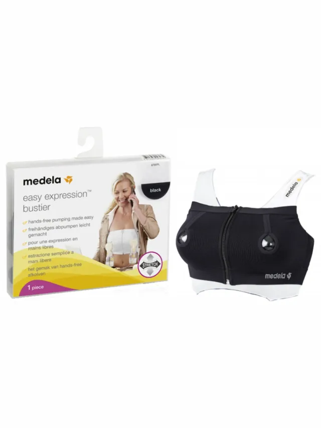 Medela Kolfbh handsfree kolven met antislip Medela Easy Expresion Bustier kolf bh - Zwart