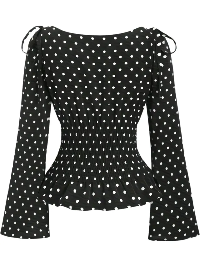 Currero Topje Dames Polkadots - Mouwloze Top - Singlet - Kleding - Shirt - Blouse - Kort - Volwassen - Zwart