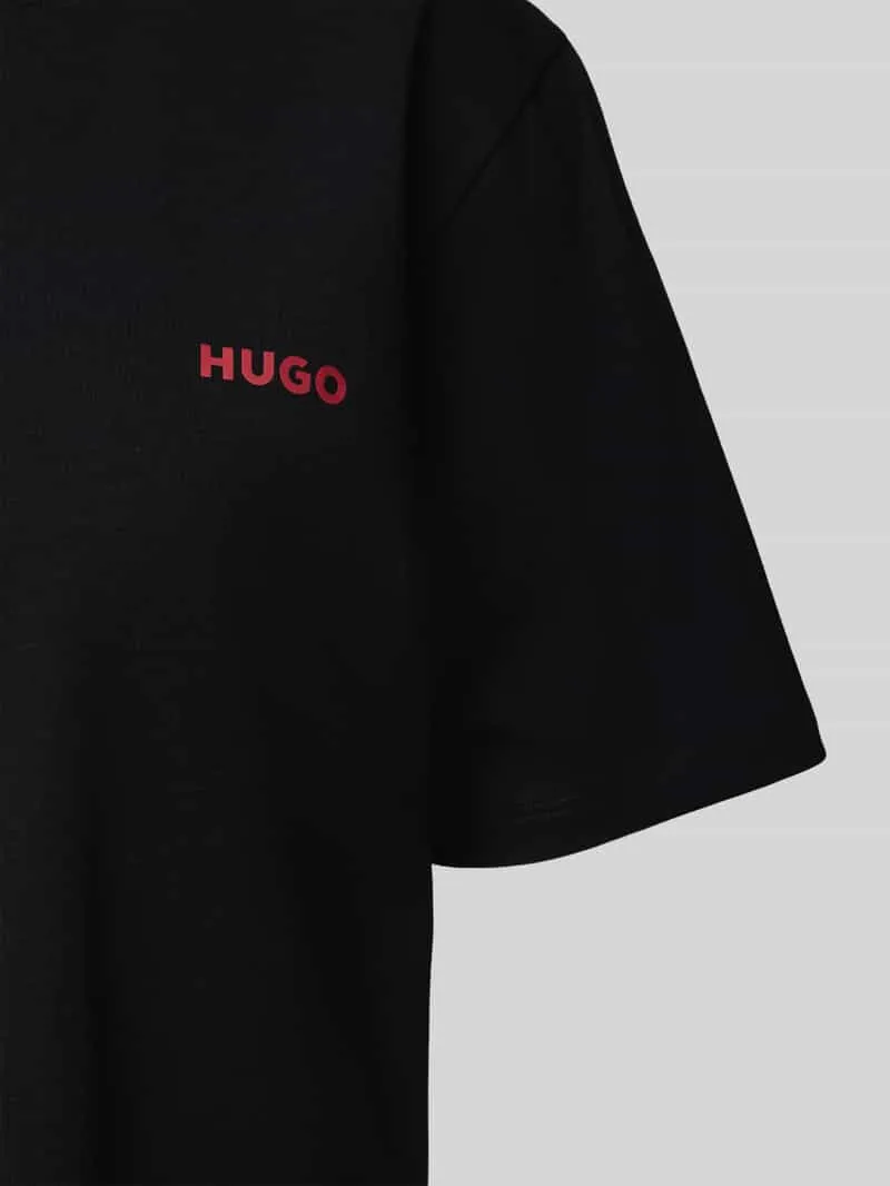 Hugo Regular fit pyjamabovendeel van katoenmix zwart, foto 3