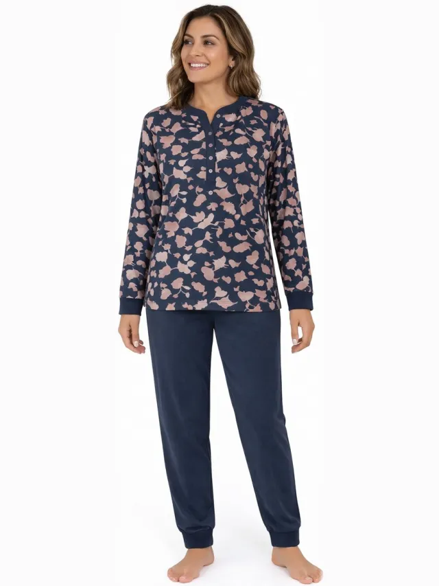 Lunatex Dames Pyjama - Winter - Interlock - all over print