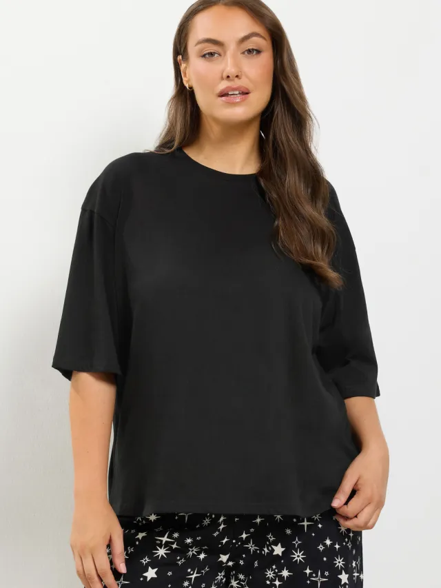 Yours Zwart Katoenen Slaaptshirt-48, foto 4