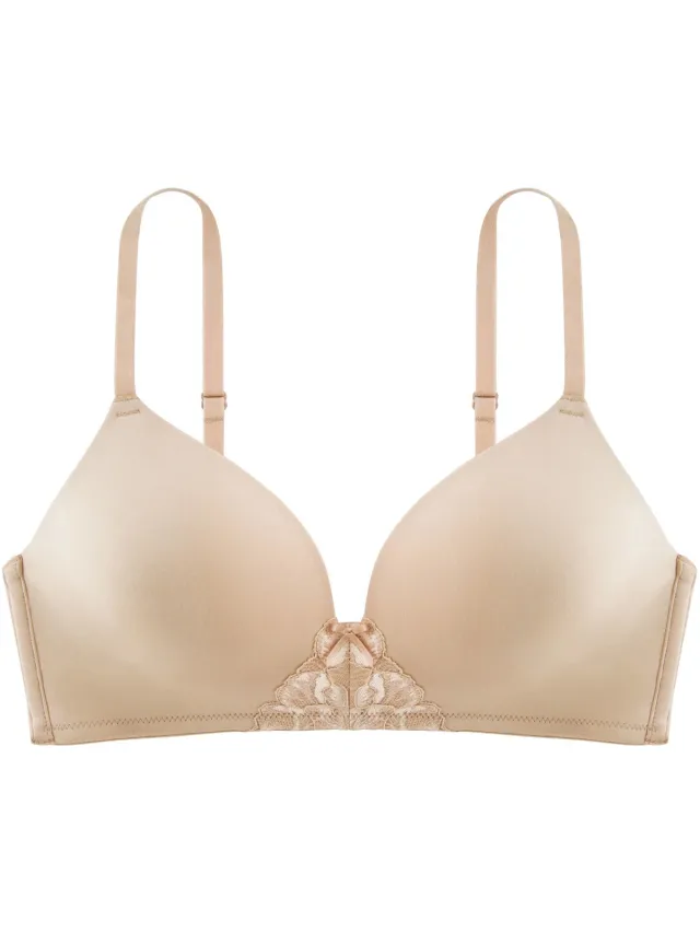 Dorina Voorgevormde BH zonder beugel - Soft Bh - Comfortabele T-shirt bh met dunne bandjes - 75C - Zwart