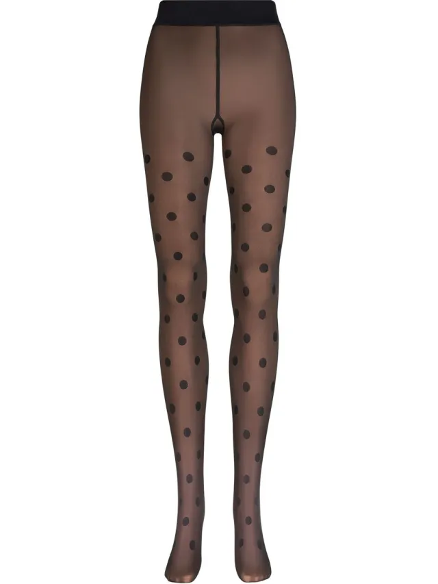 nur die Feinstrumpfhose Warm & Transparent Print stippen