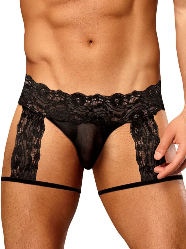 Male Power G-String Garter Short - Zwart