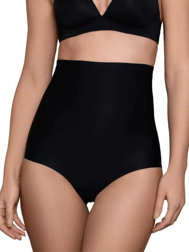 Bye Bra corrigerende slip, hoge taille, lasergesneden rand, hoge controle, shapewear voor dames, 5 kleuren, zwart