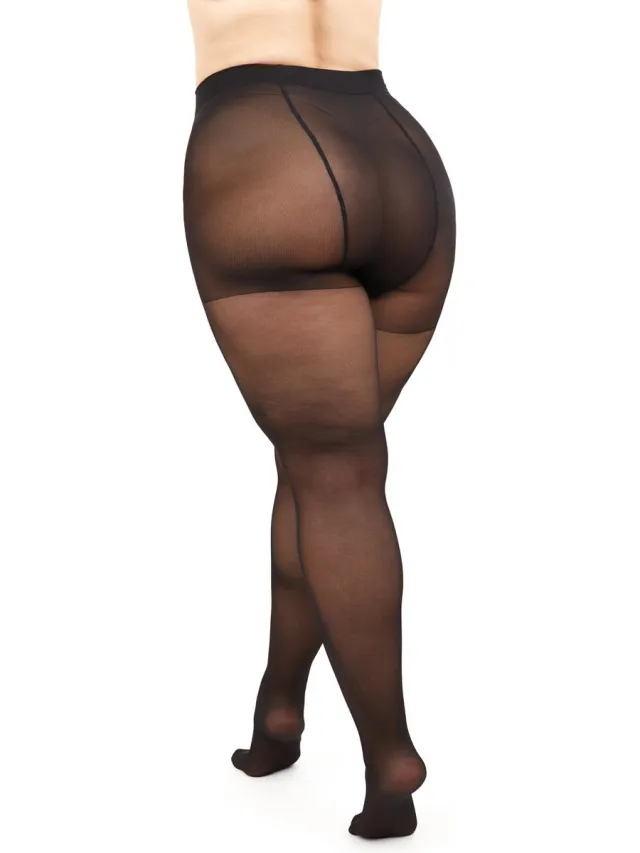 Giulia Molly 40den (enkel grote maten) Panty speciaal voor dames met kortere benen (multipack) - Zwart
