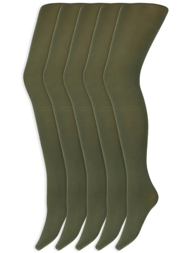 Marianne Gekleurde panty’s | Micro | 60 Denier | Merk: Marianne | Maat: S t/m XXL | Kleur: Leger groen | 5 Paar