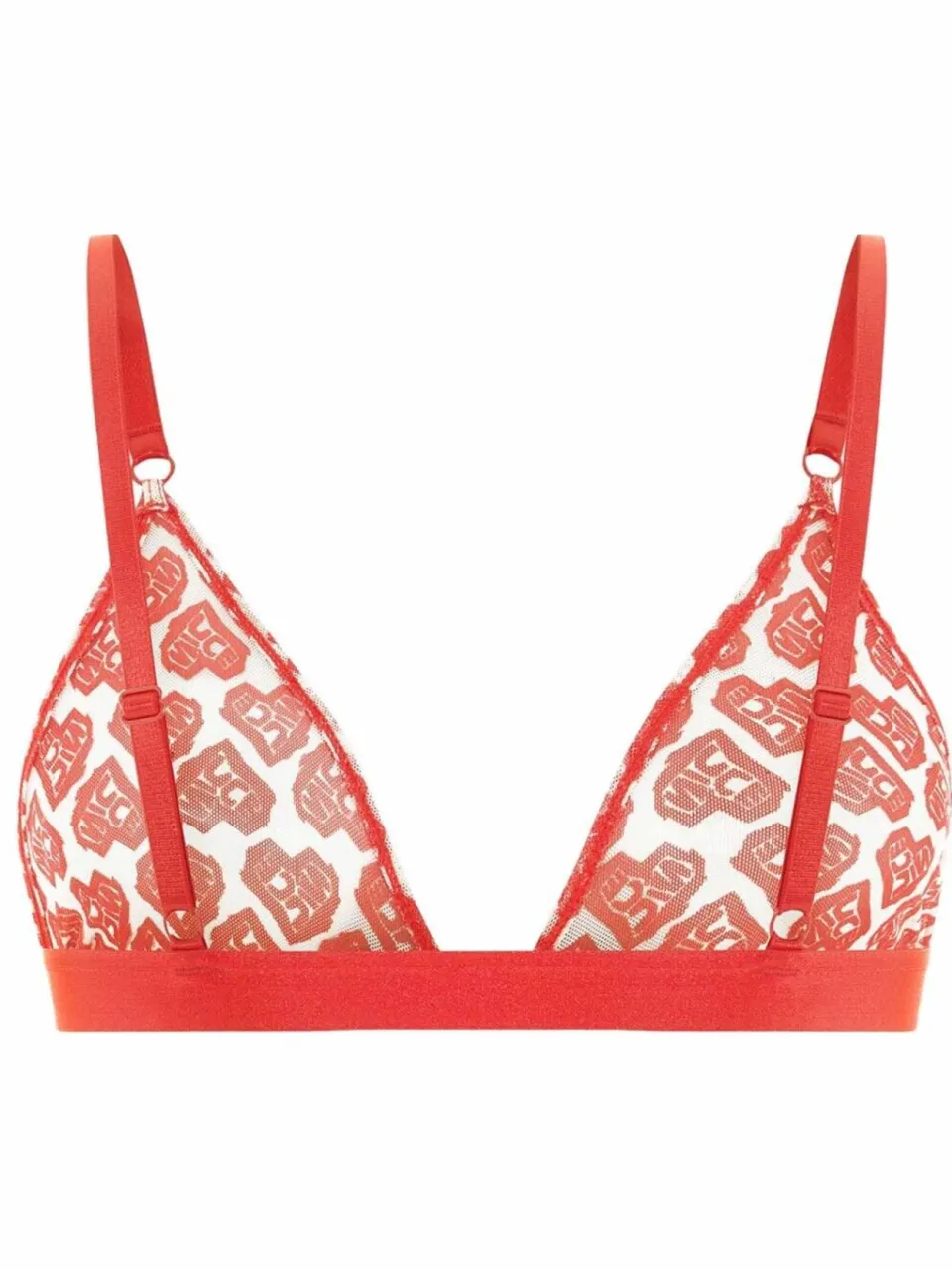 Nicce Verstelbaar Wit/Rood AOP Hart Dames Triangle Bralette 211 2 15 09 0469, foto 2