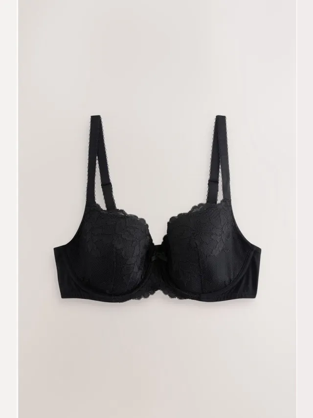 Next Dames - Kanten DD+ balkonbeha met vulling - Zwart Black