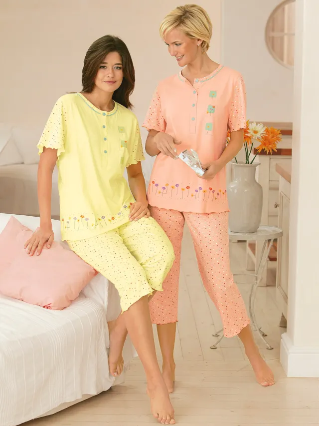 Pyjama's apricot + geel