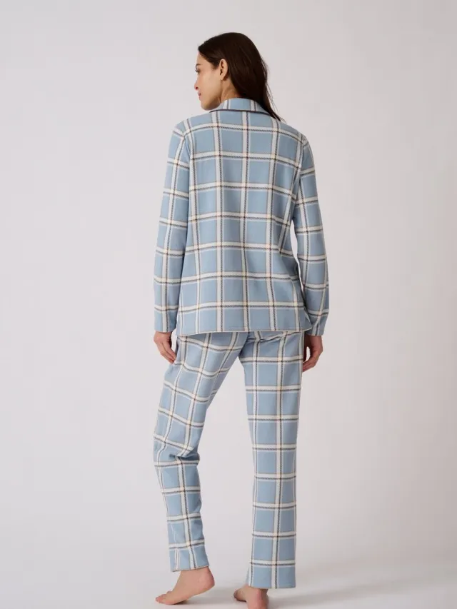 Damart Pyjama fleece Thermolactyl - Dames - Blauw - 54-56 (XXL)