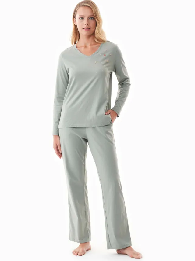 ORGANICATION dames vegan Pyjamaset Tieerra Saliegroen