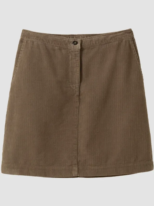 recolution dames vegan Corduroy Rok Wisteria Vintage Bruin