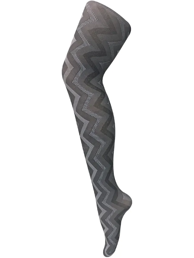 Sock Snob Dames80 denier ondoorzichtig patroon panty's - Weef Zwart / wit Zwart/Wit