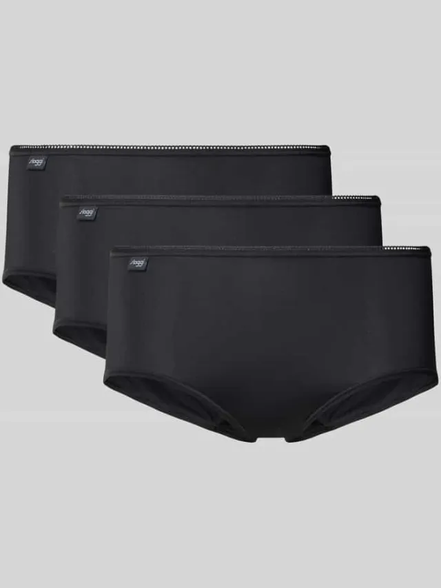 Sloggi Slip met labeldetail in set van 3 Zwart