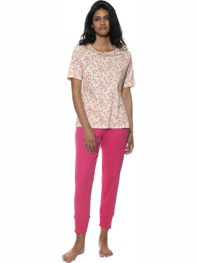 Mey Female - Pyjama 7/8-lang Serie Petites Fleurs Pistachio Cream