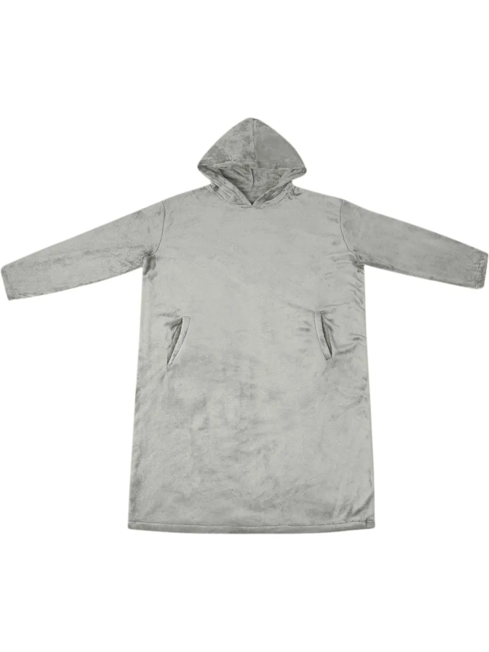 vidaXL Deken hoodie Grijs S Flanel, foto 2