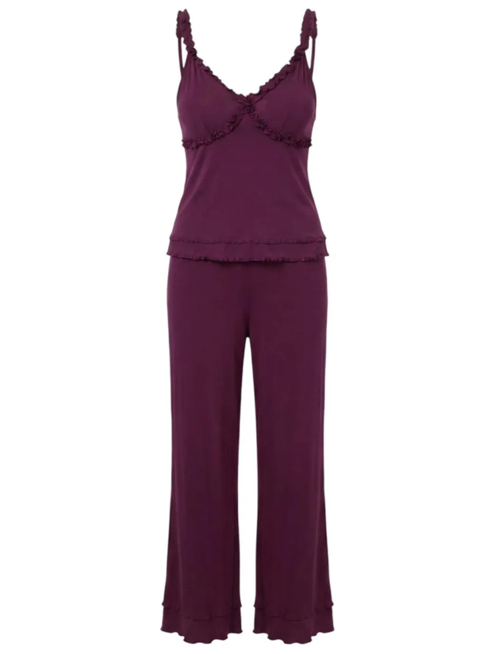 Trendyol TRENDYOLMİLLA Dames 2-pack Paars Effen Mouwloos Loungewear Regular fit Pyjama- Sets, foto 2