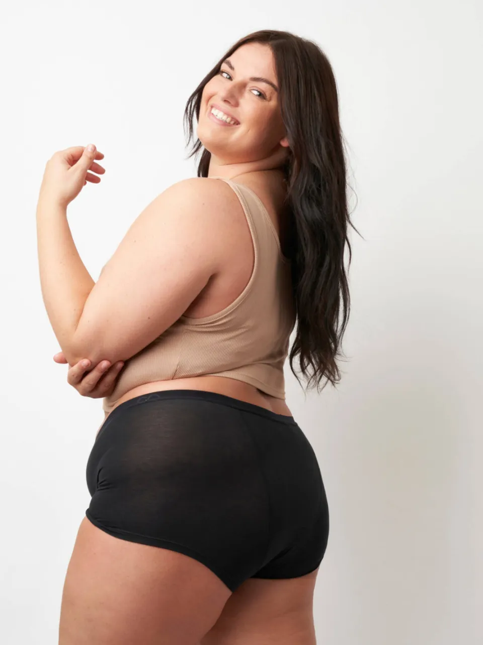 Moodies Undies medium/sterk absorberende boyshort menstruatieslip zwart, foto 4