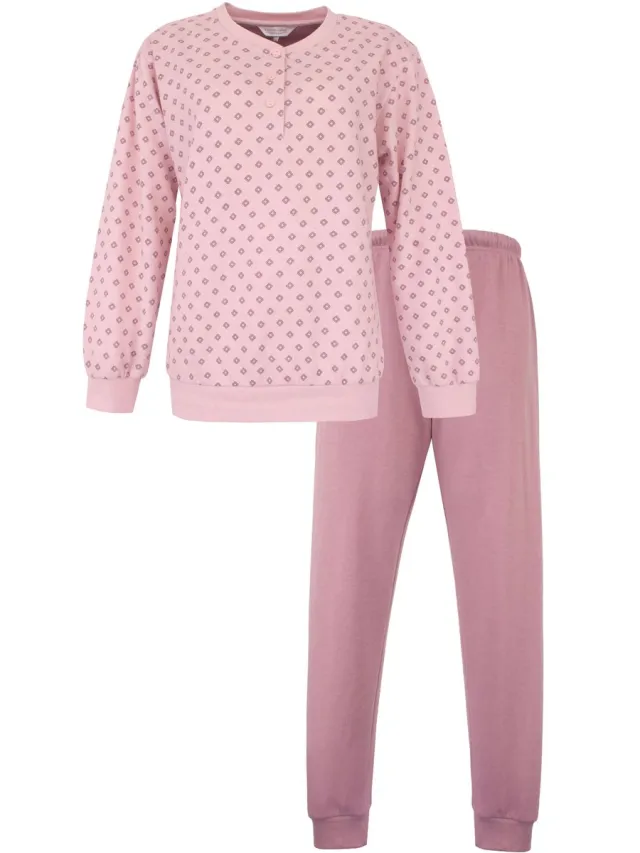 Tenderness Dames Pyjama - Fleece - Lange Mouwen - Roze
