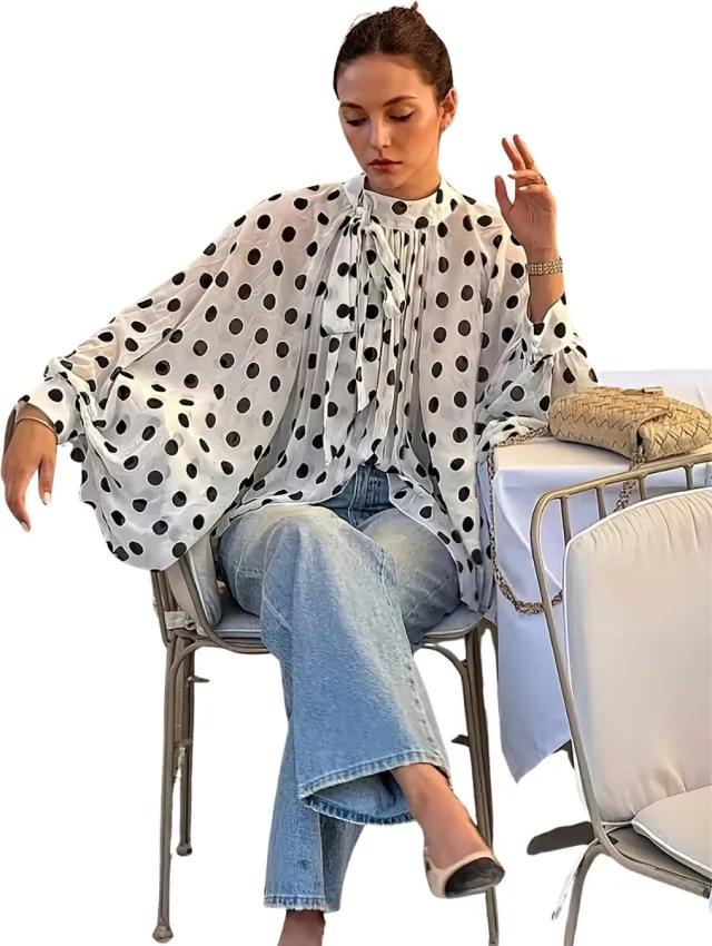 Currero Topje Dames Polkadots - Mouwloze Top - Singlet - Kleding - Shirt - Blouse - Kort - Volwassen - Wit
