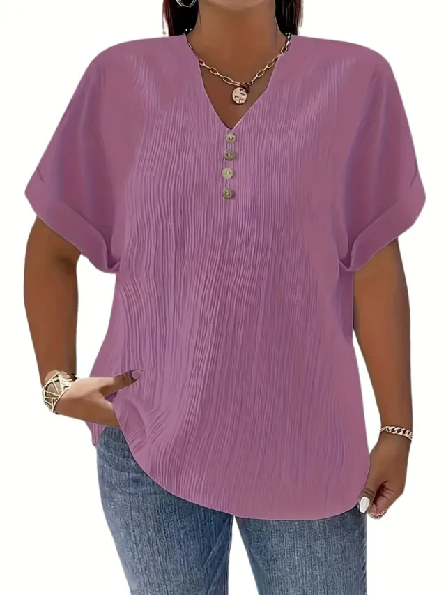 Currero Topje Dames - Top Kleding - Shirt - Blouse - Kort - Volwassen - Donkerpaars