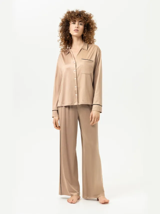 Mey Exclusieve pyjama Serie Pure Shine Golden Hazel beige