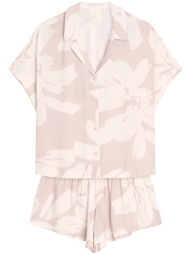 ESOTIQ Roya - Damespyjamaset - Pastelroze - Korte mouwen - Korte broek