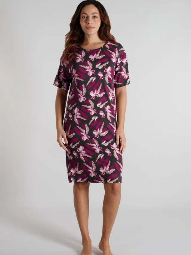 Tom Tailor Manoa - Dames Nachthemd - Multicolor bordeaux