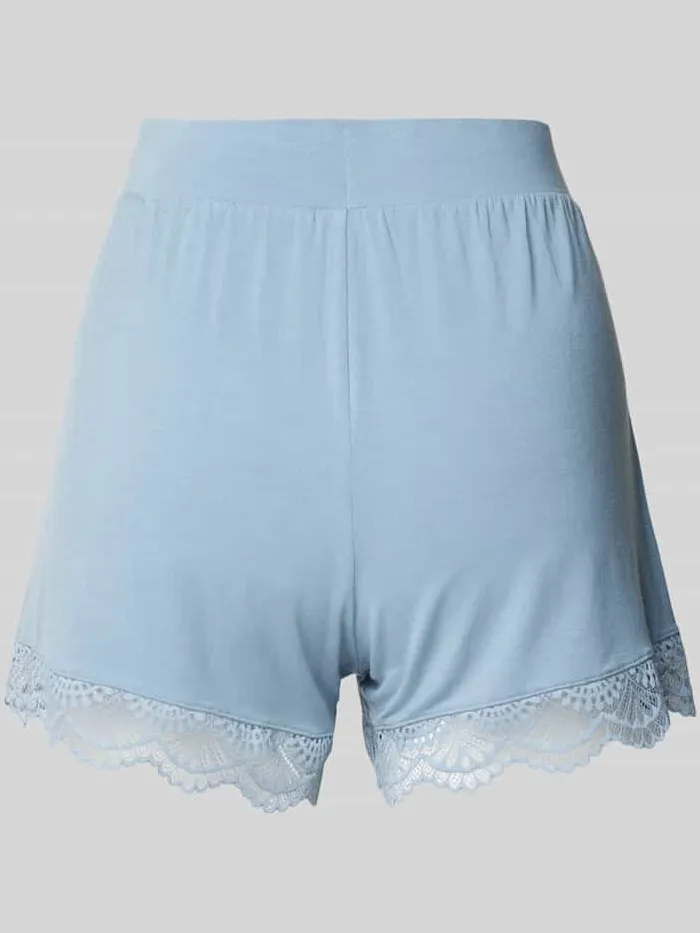 Skiny Korte pyjamabroek met kantgarnering lichtblauw, foto 2