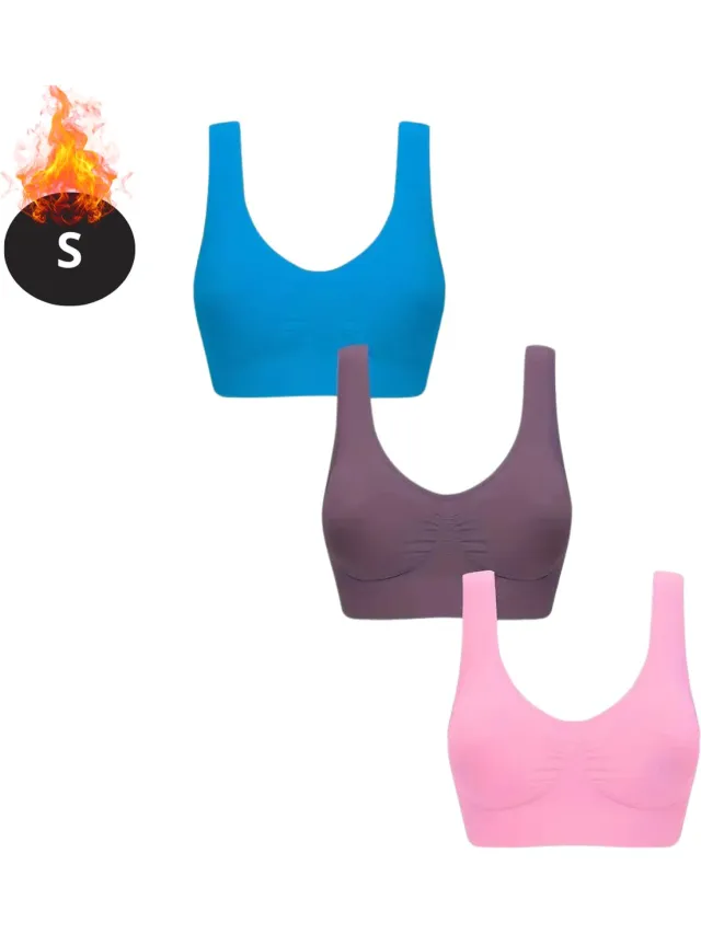 Bovista BH Set Zonder Beugel - Zonder Bandjes - Push-up Bh's - Comfort Beha - Comfortabel - Sterk - Dames - 3 Pack - Gemengd 6