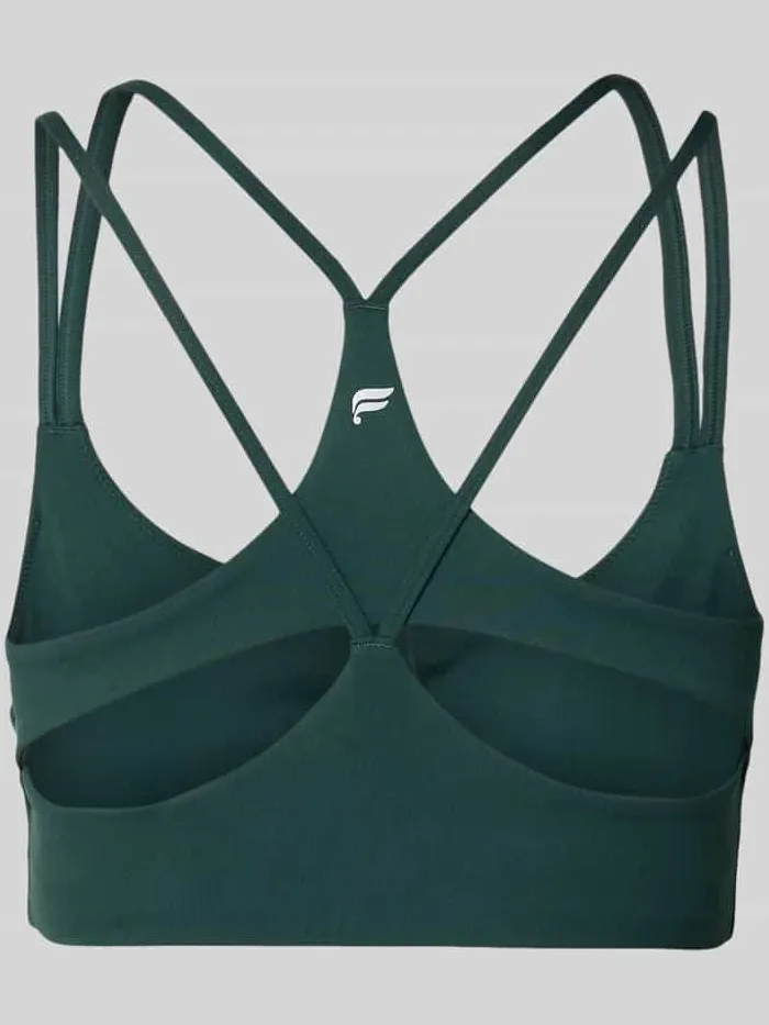 Fabletics Slim fit sport-bh met logoprint Model 'Principal' donkergroen, foto 2