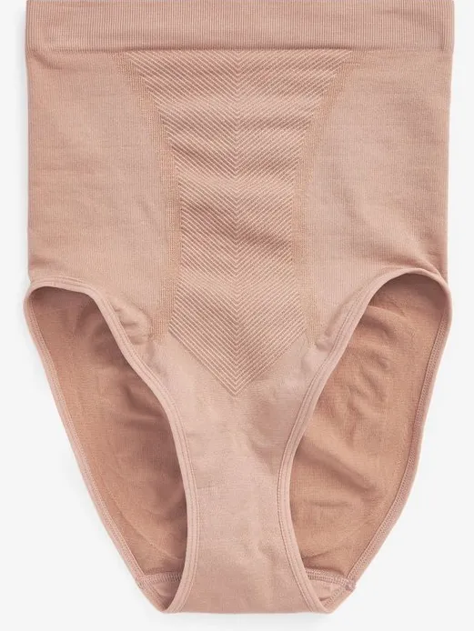 Next Dames - Vormgevende naadloze slip voor gladdere dijen met stevige buikcorrectie - Huidkleur Praline Nude