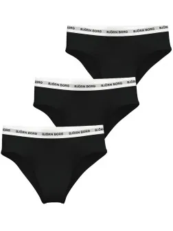 Björn Borg Logo High Waist Brief wit Zwart,Wit
