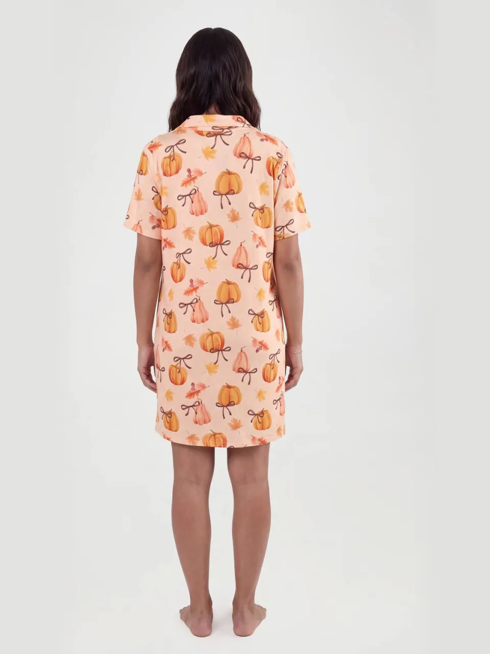 boohoo Dames Zwangerschaps Nachthemd Met Pompoen- En Strikprint oranje, foto 2