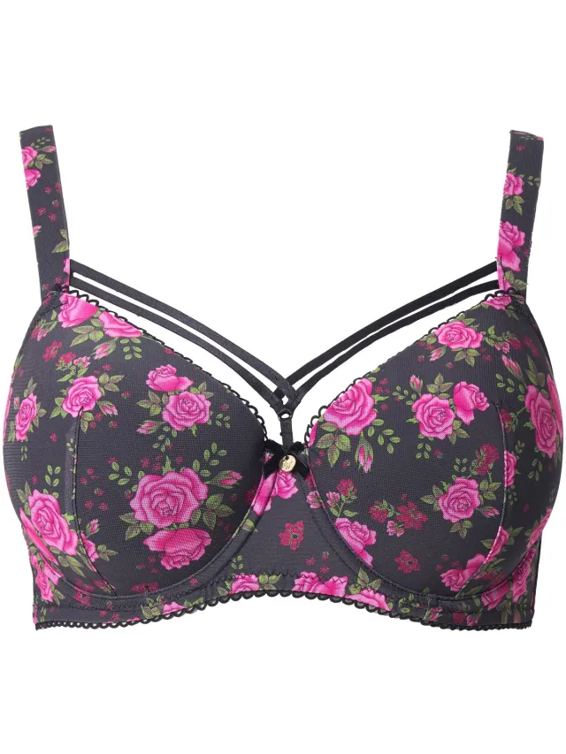 TruYou Dames - TruYou beugelbeha zachte cups rozen sierlinten - Zwart