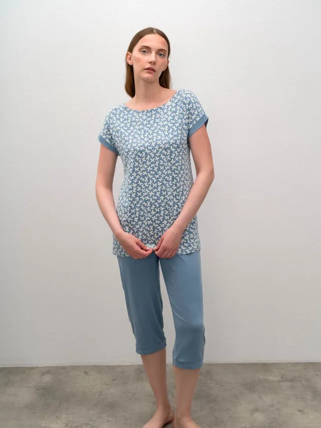 Vamp! Pyama voor dames Micromodal Blue Serene 16075/589 Blauw