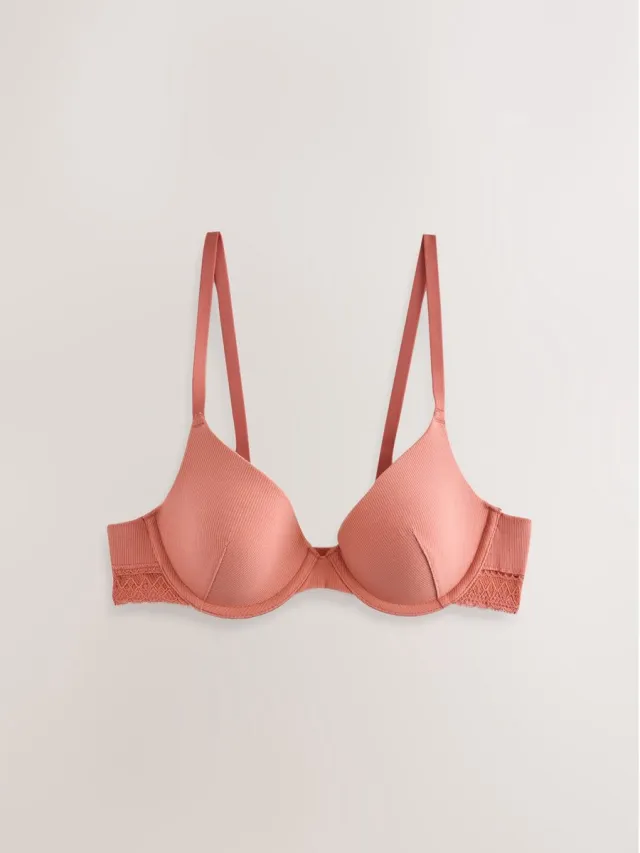 Next Dames - Ultimate Comfort Premium beha met kant en micromodal met vulling en volledige cups - Oranje Terracotta