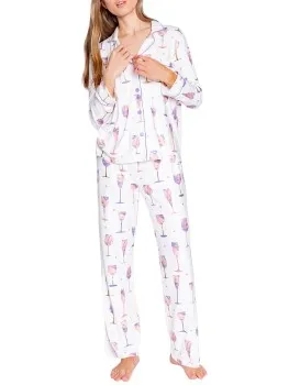 PJ Salvage Wine And Cocktail Glasses Pyjama Wit