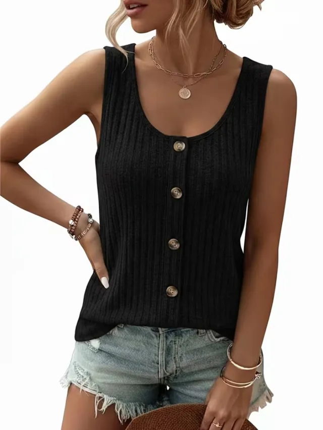 Currero Topje Dames - Top Kleding - Shirt - Blouse - Kort - Volwassen - Zwart