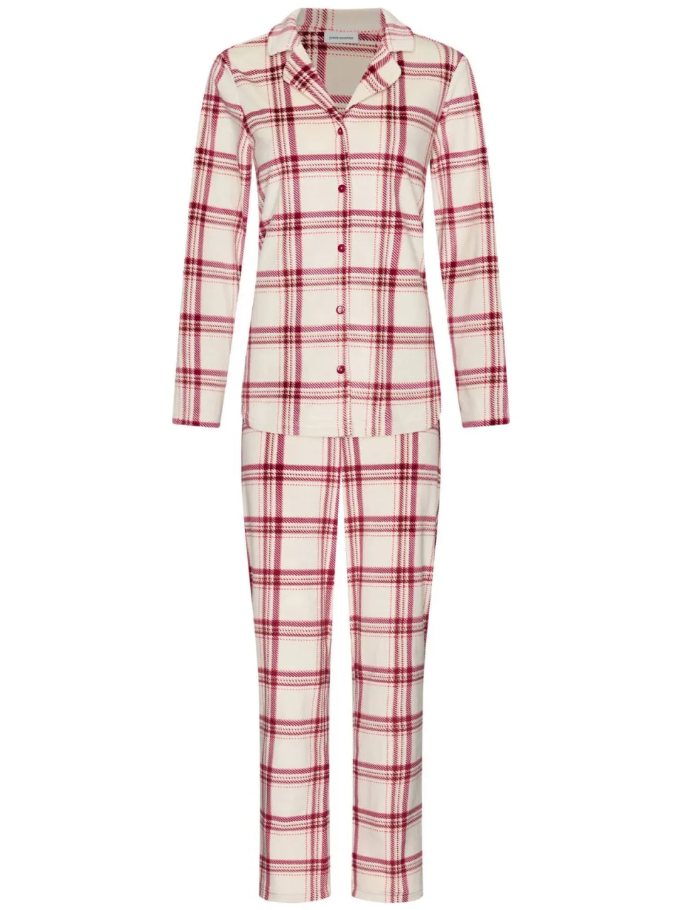 Pastunette Alpine Creme flanel pyjamaset rood/wit, foto 2