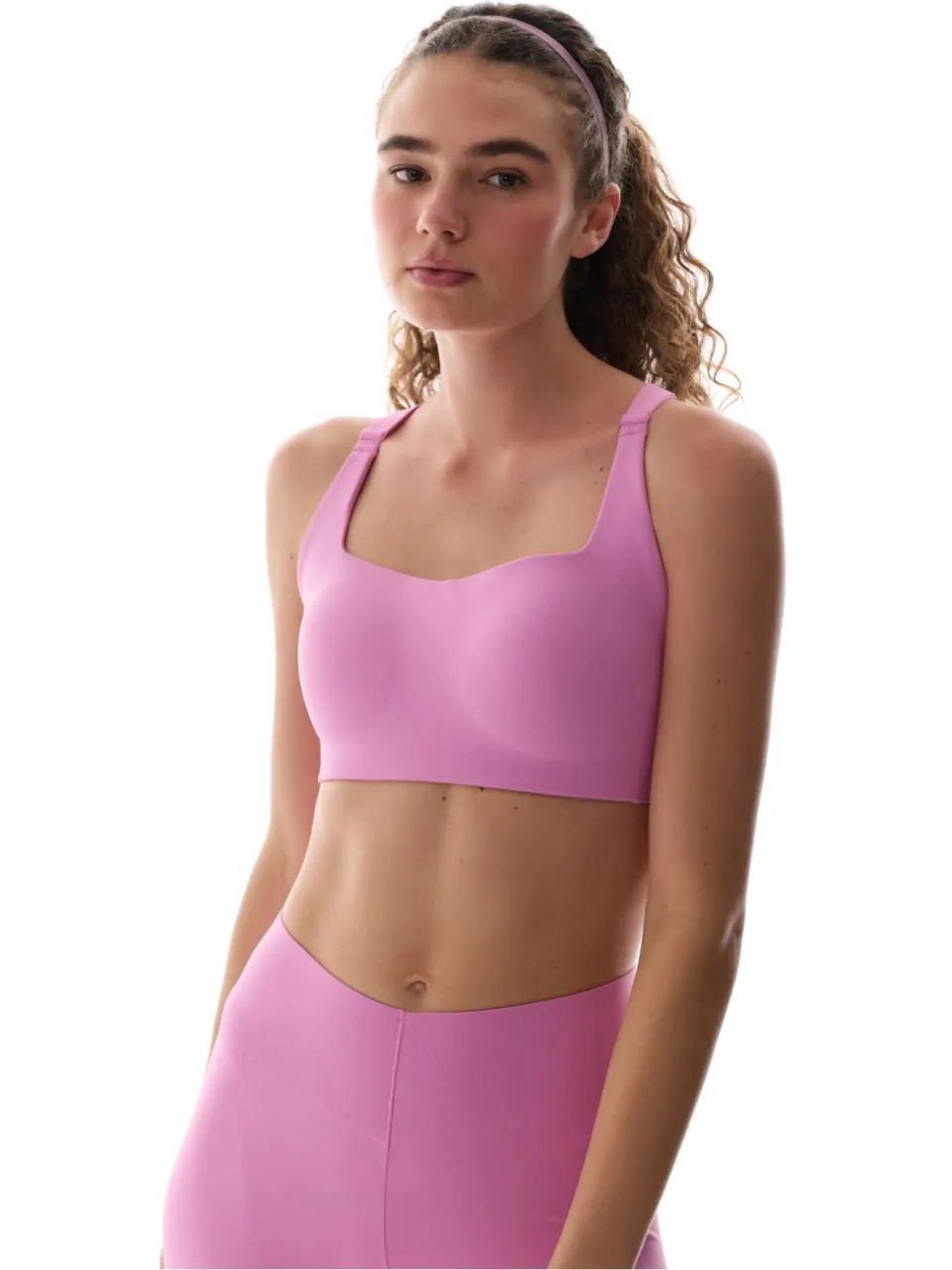 Penti Sport-bh met medium ondersteuning, gekruist rugdetail en antislipbandjes fuchsia, foto 2