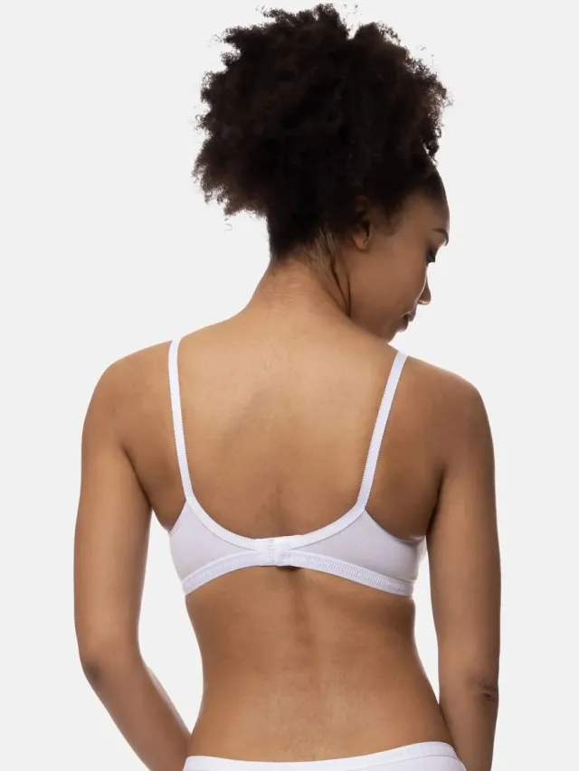 Dorina Niet voorgevormde Bh zonder beugel - Tiffany - Bralette met sluiting - Katoen - 85D - Zwart