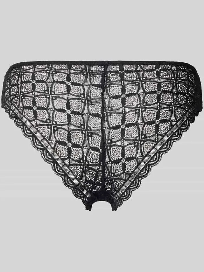Jake*s Casual Slip met kant en strik zwart, foto 2