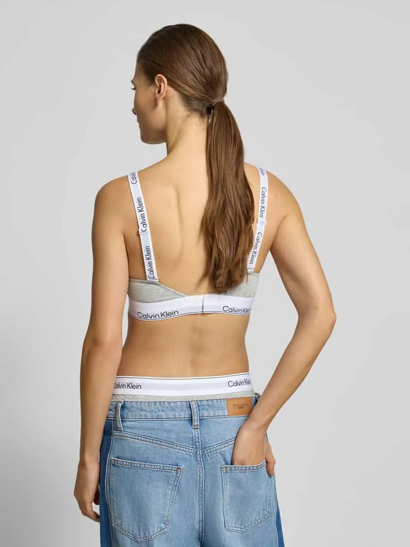 Calvin Klein Bralette met label in band lichtgrijs, foto 3